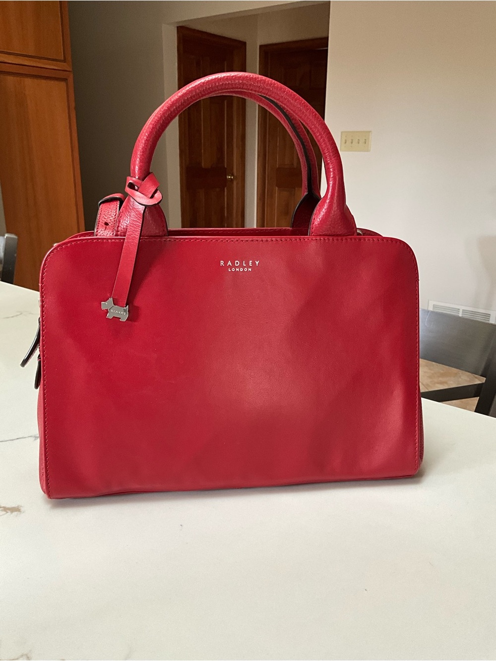 RADLEY LONDON Red Leather Arlington Court Top-Handle Satchel